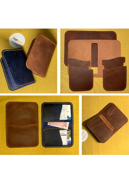 Kendinyap Hakiki Deri Cüzdan Yapım Seti, Diy El Yapımı Bayan Erkek Cüzdan Kartlık Kiti