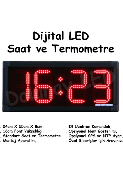 Dijital Saat Termometre 16CM