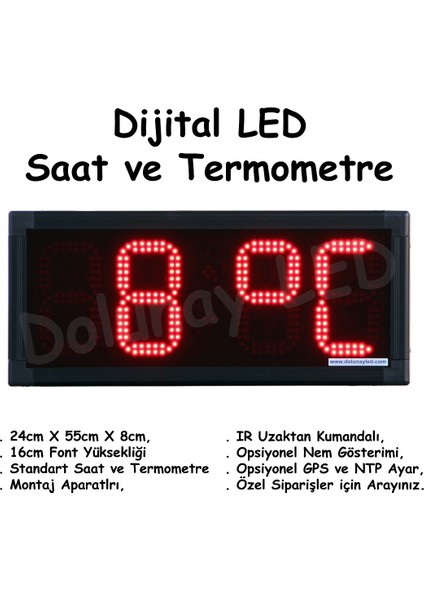 Dijital Saat Termometre 16CM