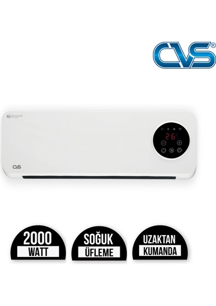 DN-3053 Duvar Tipi Kumandalı Sıcak Soğuk Fanlı Isıtıcı