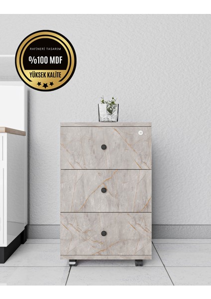 Keson Rafineri Ofis Dolabı Merkezi Kilitli Çekmeceli Mdf indirimleri