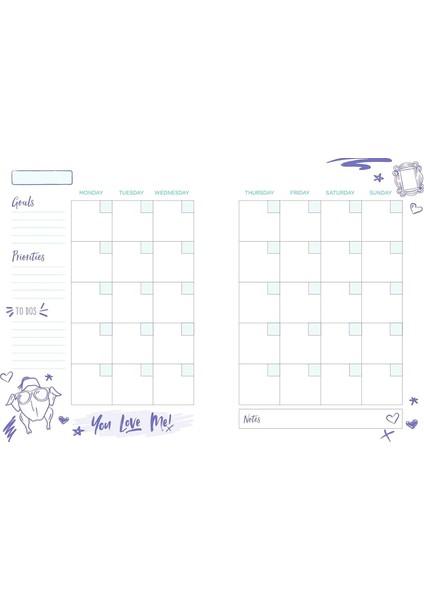 Friends: 12-Month Undated Planner: (Friends Tv Show Gift, Friends Planner, Friends Gift, Undated Pla modelleri