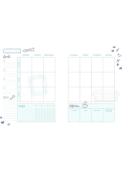 Friends: 12-Month Undated Planner: (Friends Tv Show Gift, Friends Planner, Friends Gift, Undated Pla fırsatları