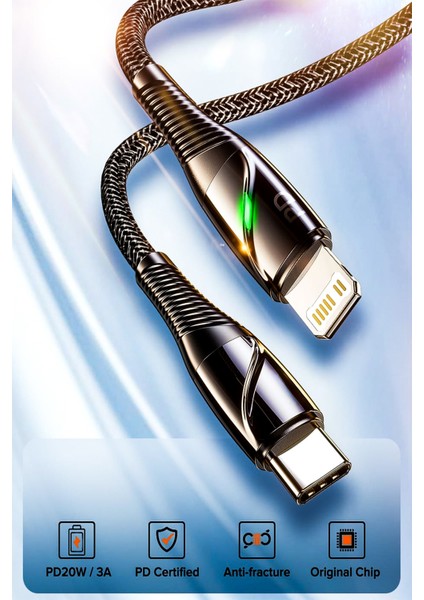 C25 Type-C To Lightning 5A/29W Şarj ve Data Kablosu -3mt