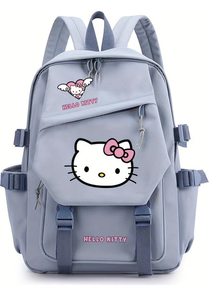 Hello Kitty Sırt Çantası - Yastıklı Askıları, Çoklu Bölmeleri, Seyahat ve Günlük Kullanım Için Güçlendirilmiş Tabanı, Kolay Temizlenebilir Dayanıklı Naylon Okul Çantası (Yurt Dışından)