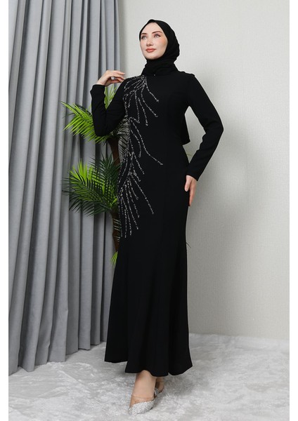 Hiranur Tesettür Elbise Lacivert