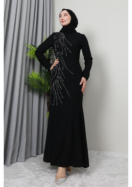 Hiranur Tesettür Elbise Lacivert modelleri