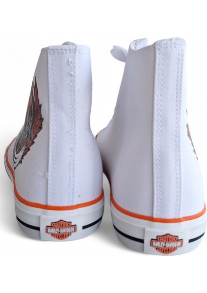 Harley Davıdson Pıstburghh Unisex Kadın /erkek Beyaz Bağcıklı Sneaker Eu 43 / Usa 10 / Uk 9