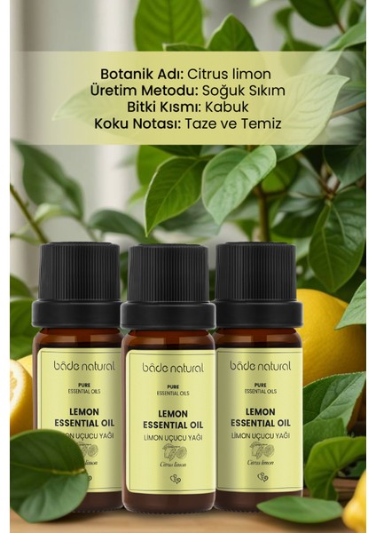 Bade Natural Limon Uçucu Yağı %100 Saf 10 ml