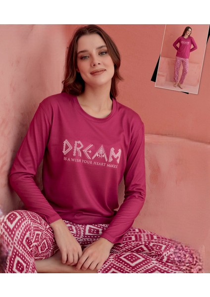 1190-7 Bayan Desenli Thermal Pijama Takımı