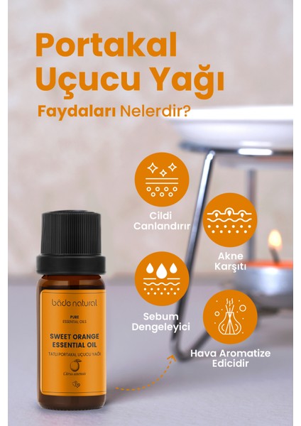 Bade Natural Portakal Uçucu Yağı %100 Saf 10 ml