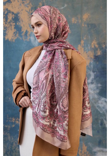 Şal Desen Vual Şal Toz Pembe Vual Ipek Şal - 9801-08 modelleri