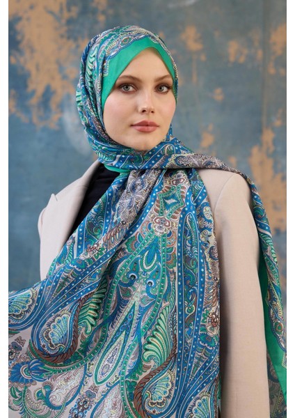 Şal Desen Vual Şal Benetton Vual Ipek Şal - 9801-13