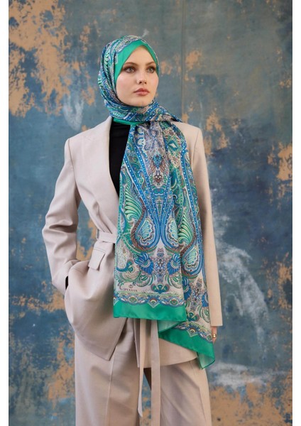 Şal Desen Vual Şal Benetton Vual Ipek Şal - 9801-13