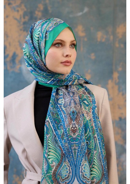 Şal Desen Vual Şal Benetton Vual Ipek Şal - 9801-13
