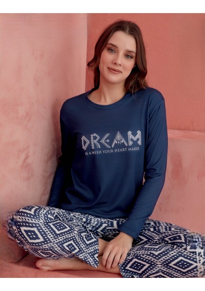 1190-8 Bayan Desenli Thermal Pijama Takımı