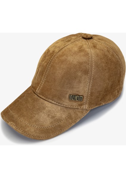 Erkek Deri Bej Beyzbol Şapka 524 1123-VAL Spk SK24-25 Camel Suet