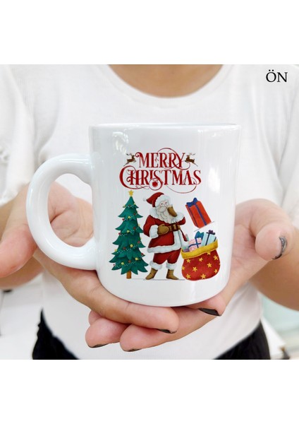 Yeni Yıl Noel Baba Renkli Tasarımlar ve Dekoratif Kişiye Özel Kupa Bardaklar