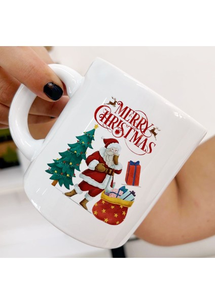 Yeni Yıl Noel Baba Renkli Tasarımlar ve Dekoratif Kişiye Özel Kupa Bardaklar fırsatları