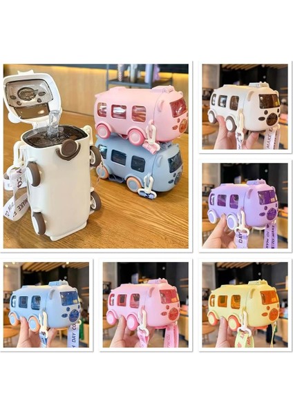 Otobüs Tasarımı Pipetli Su Matarası 500 ml fiyatları