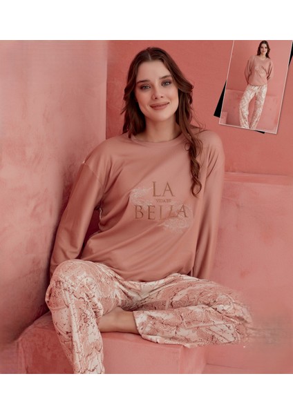 1190-20 Bayan Desenli Thermal Pijama Takımı