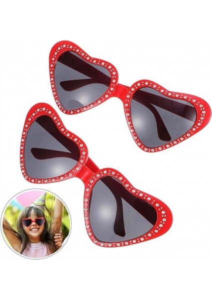 Kalp Taşlı Parti Gözlüğü Kırmızı fiyatları