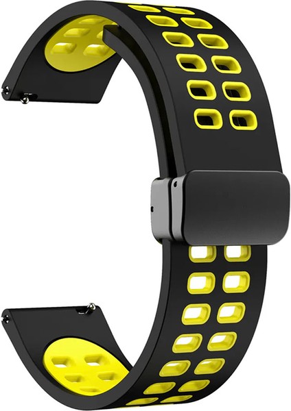 Amazfit Bip 5 ile Uyumlu Mıknatıslı Delikli Silikon Kordon Kayış - KY85