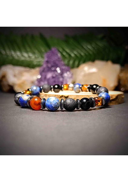 Karışık 8 mm Doğal Taş Bileklik (Lapis,akik,kehribar,oniks,lav) fiyatları