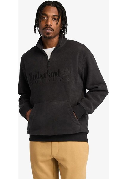 Linear Logo 1/4 Zip Polartec 200 Fleecez Erkek Polar Siyah
