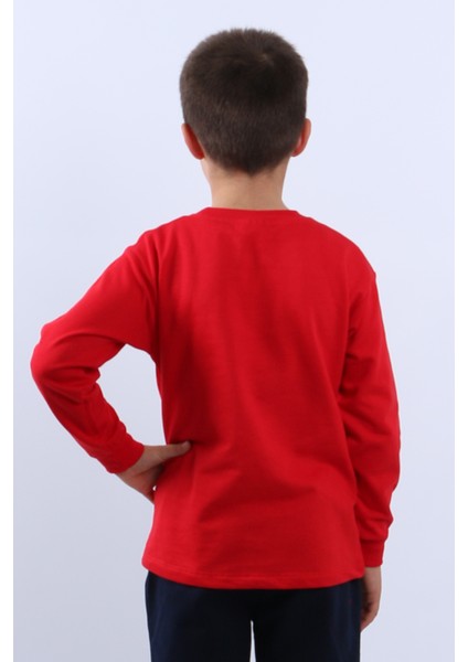 Çocuk Yılbaşı Sweat Noel Baba ve Kar Tanesi Baskılı Ribanalı E29