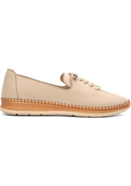 8786 Kadın Deri Ayakkabı - Bej Nata - 36