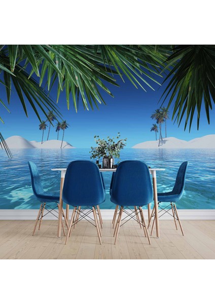 Deniz ve Palmiye Yaprak Manzaralı Duvar Kağıdı indirimleri