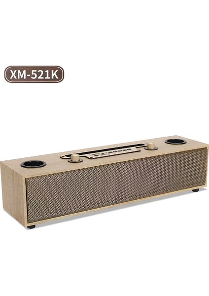 Idragon® Retro XM-521K Ağaç 20 Watt 2 Mikrofonlu Karaoke Hi-Fi Ses Bluetooth Şarjlı Taşınabilir Hoparlör