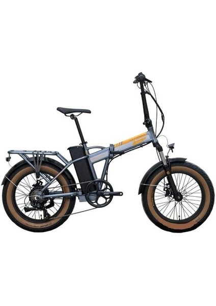 Dıscovery - 20 - Katlanır ( Fat Bike) - 7 Vites - H.disc - Elektrikli - Mat Füme-Turuncu/gri