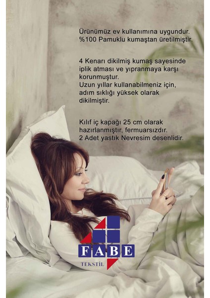 Merve Ranforce Pamuklu Çift Kişilik Nevresim Takımı