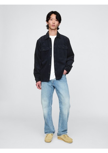 Erkek Lacivert Kadife Oversize Gömlek fırsatları