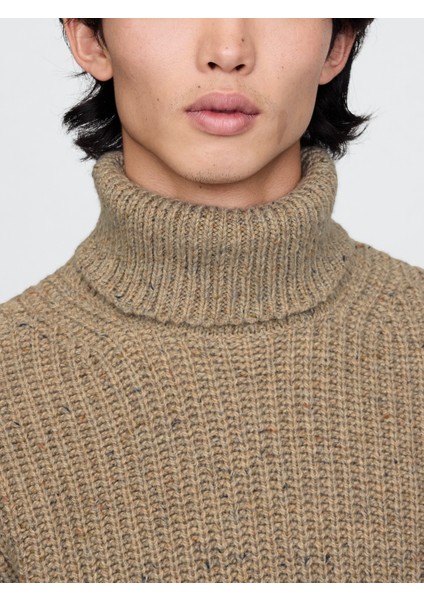 Erkek Bej Balıkçı Yaka Kazak modelleri