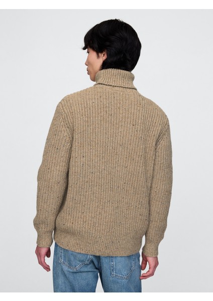 Erkek Bej Balıkçı Yaka Kazak indirimleri