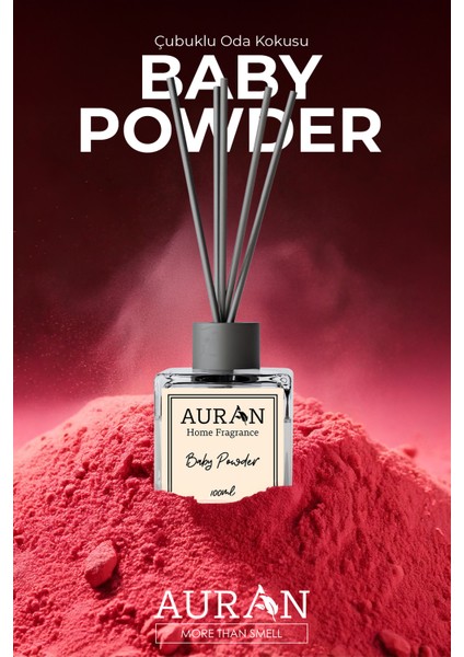 Bebek Pudrası Çubuklu Oda Kokusu Bambu Kokusu Kare Şişe Baby Powder Reed Diffuser 100ml