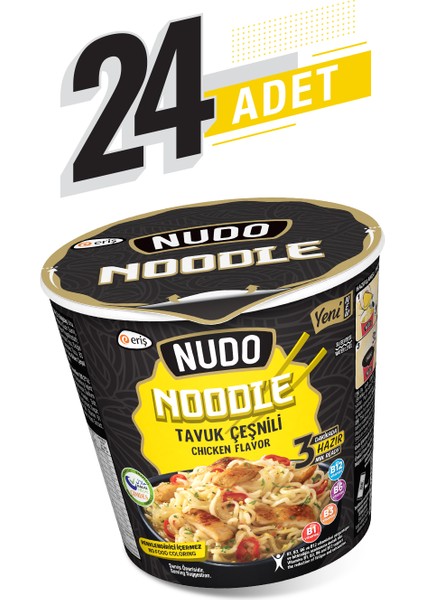 24'lü Tavuk Çeşnili Noodle Bardak 60 gr