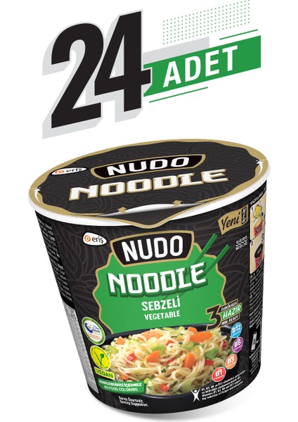 24'lü Sebze Çeşnili Noodle Bardak 60 gr