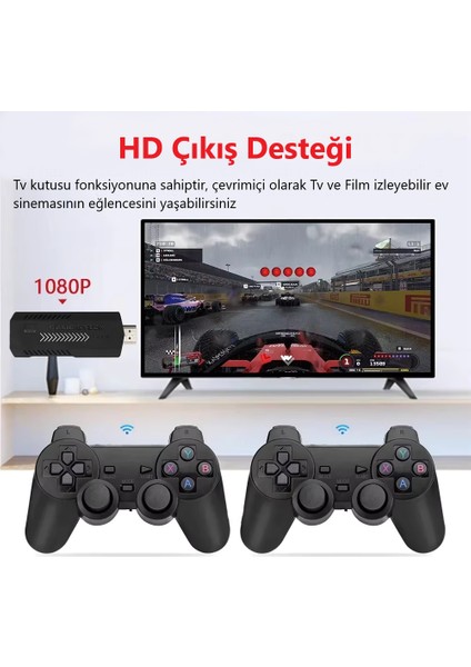 Retro 4K Game Stick 3D Arcade Atari Makinası 35000 Oyunlu Konsol
