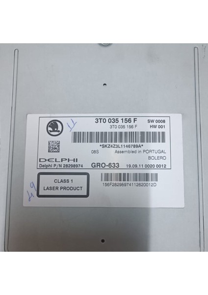 Skoda Süperb 08-13 Uyumlu Orijinal Bolero Teyp 3T0035156F fiyatları