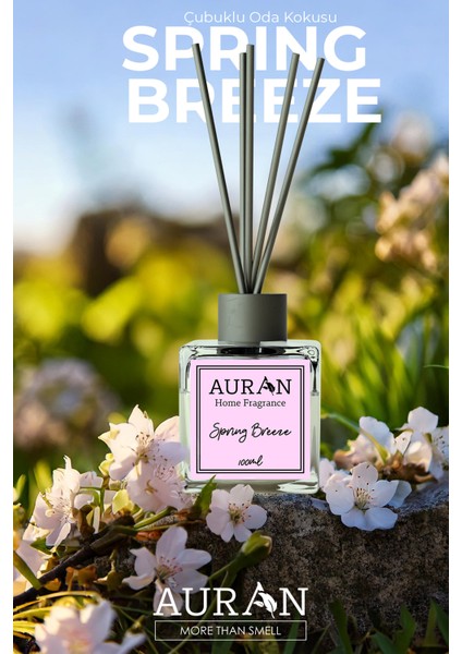 Bahar Esintisi Çubuklu Oda Kokusu Bambu Kokusu Kare Şişe Spring Breeze Reed Diffuser 100ml