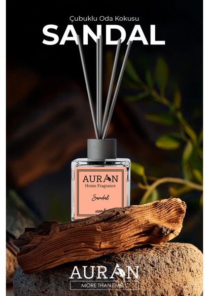 Sandal Ağacı Çubuklu Oda Kokusu Bambu Kokusu Kare Şişe Sandal Wood Reed Diffuser 100ml