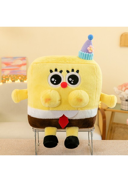 Kapşonlu Spongebob Squarepants Peluş Oyuncak Bebek Kız Doğum Günü Hediyesi Çocuk Bebek Yastık 50 cm (Yurt Dışından)