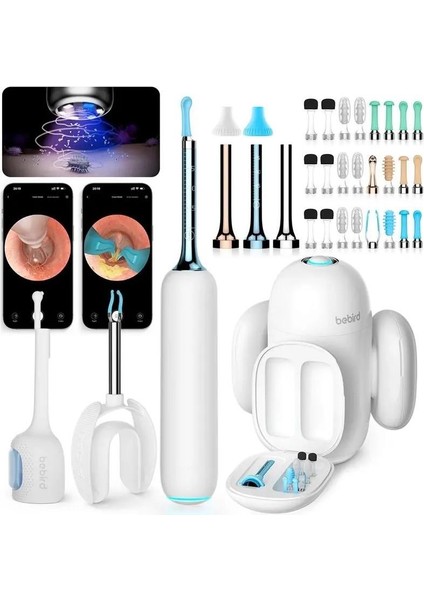 Bebırd Home 30S Famıly Edıtıon 10MP Kamera 3.5mm Lens Şarjlı Wıfı Görüntülü Kulak Temizleme Seti