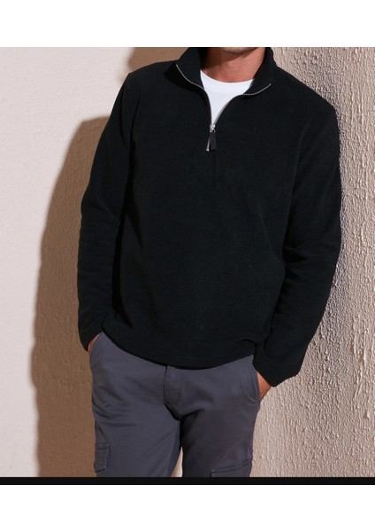 Erkek Metal Fermuarlı Dik Yaka Intersoft Polar