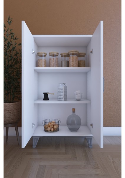 LIJ1500002AACYCA 2 Kapaklı, Çok Amaçlı Dolap, Mutfak Dolabı, Banyo Dolabı Beyaz, 101 x 60 x 30 cm fiyatları