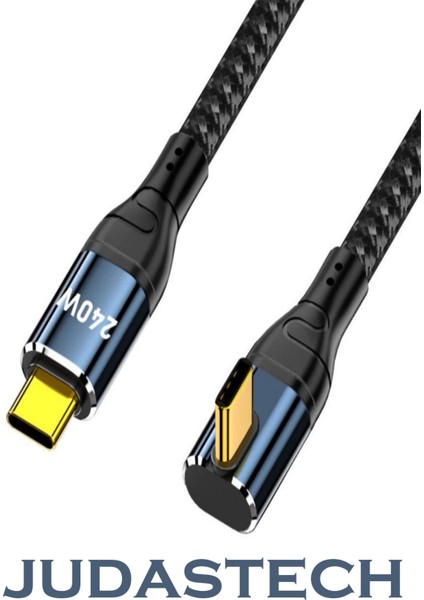 C27 Type-C To C 90 Derece 5A/240W Şarj ve Data Kablosu -3mt